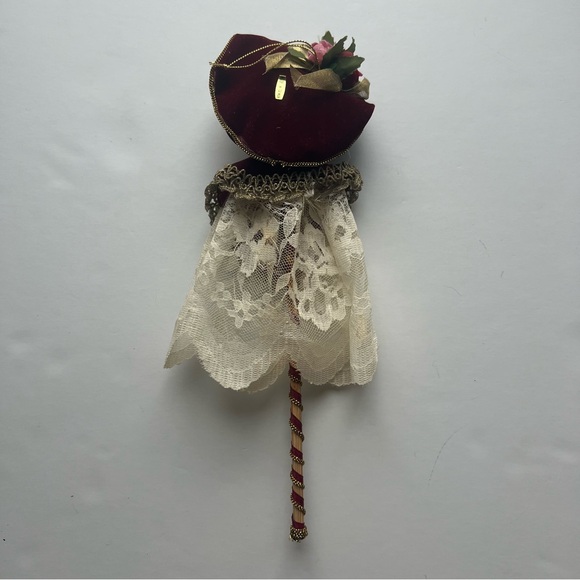 Vintage Kurt S Adler KSA Victorian Porcelain Doll Christmas Ornament Burgundy - Picture 15 of 16